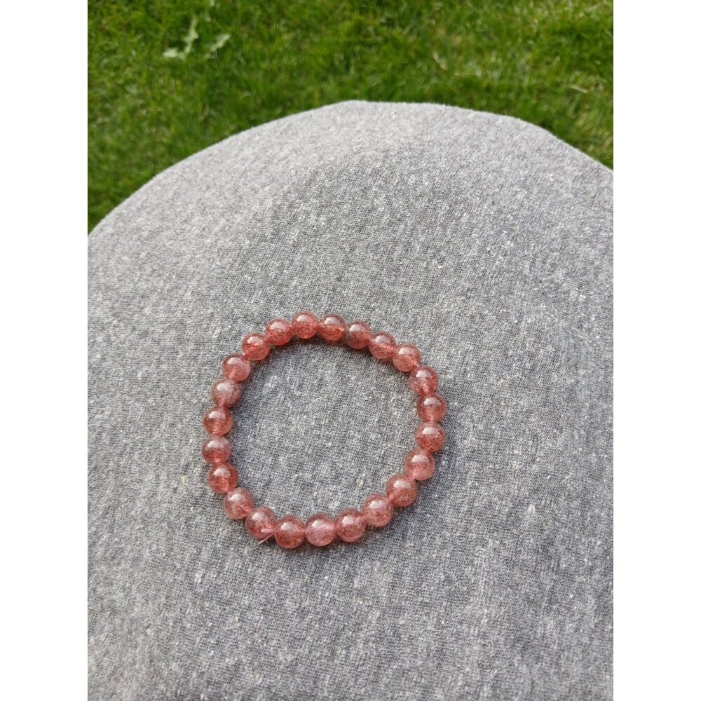 Strawberry Quartz Bracelet. (7mm)